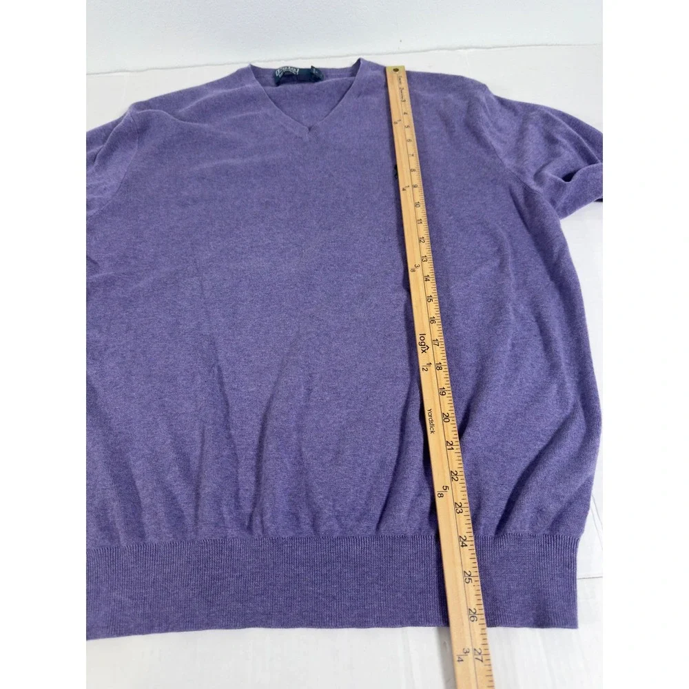 Polo‎ Ralph Lauren V-Neck Sweater Mens XL Purple Pima Cotton Preppy Old Money